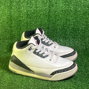 Jordan reto #4 White and Black leather Sneakers SZ 13 child